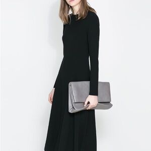 Zara Black Long Sleeve Sheath Dress
